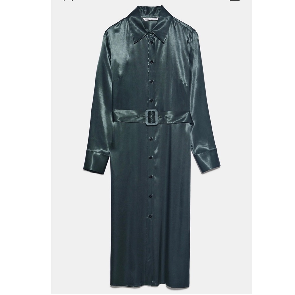ZARA Satin Effect Midi Dress